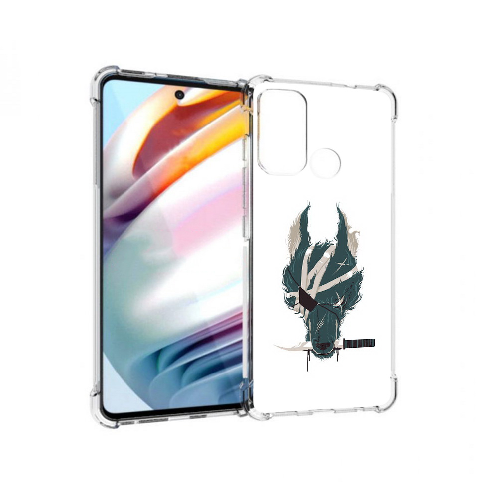 

Чехол MyPads Tocco для Motorola Moto G60 волк-разбойник (PT227068.360.271), Прозрачный, Tocco