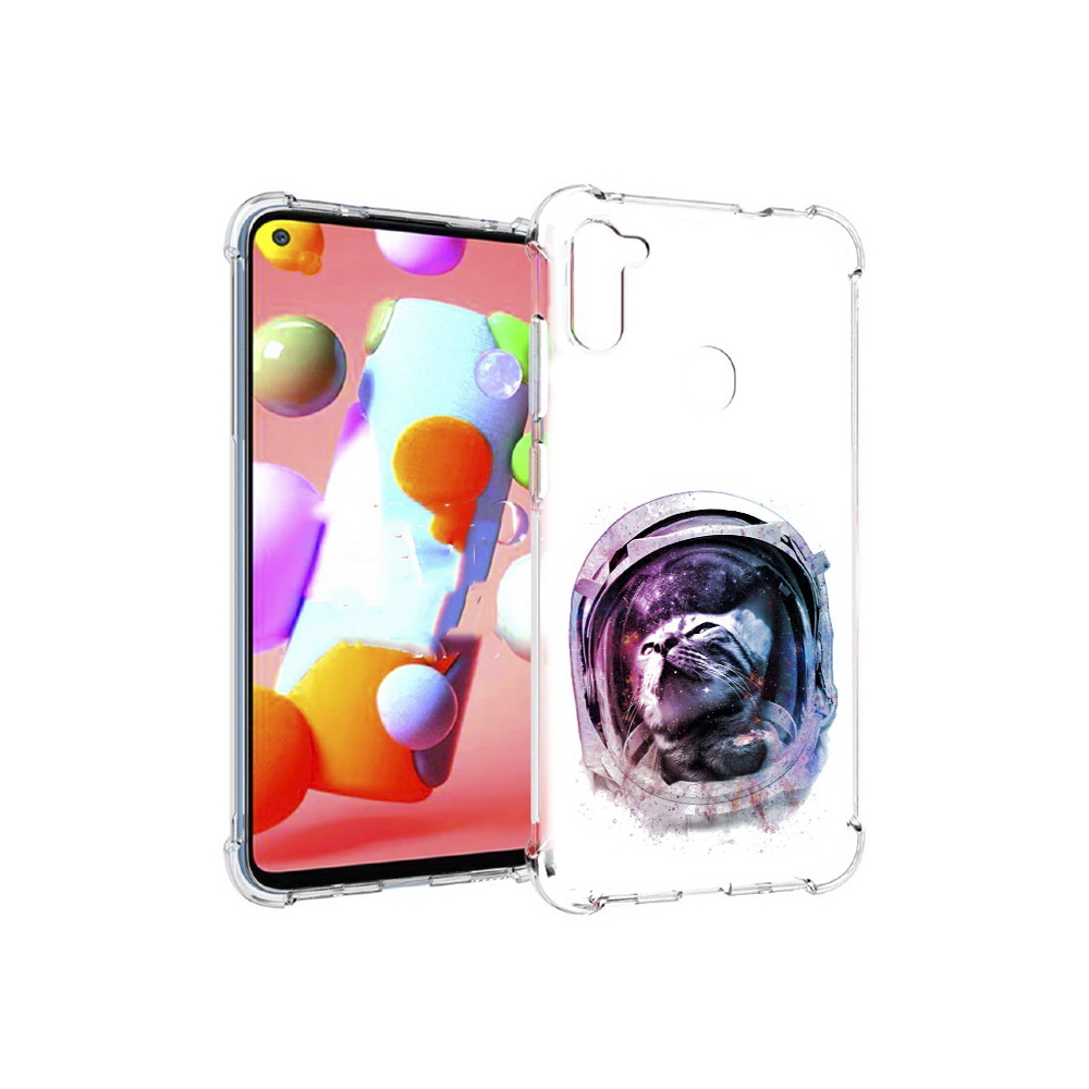

Чехол MyPads Tocco для Samsung Galaxy M11 кот в шлеме (PT147121.487.396), Прозрачный, Tocco