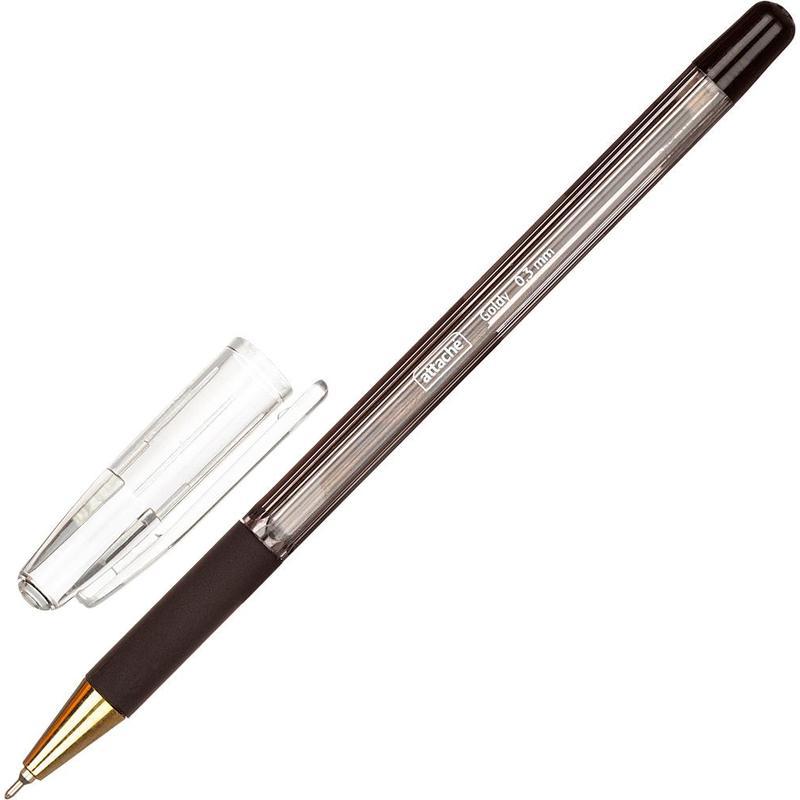 

Ручка шариковая Attache Goldy (0.3мм, черный цвет чернил) 12шт.