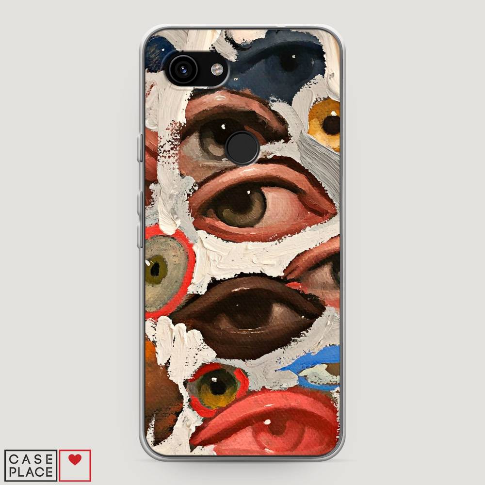 

Чехол Awog на Google Pixel 3a "Глаза масляная живопись", Разноцветный, 270150-7