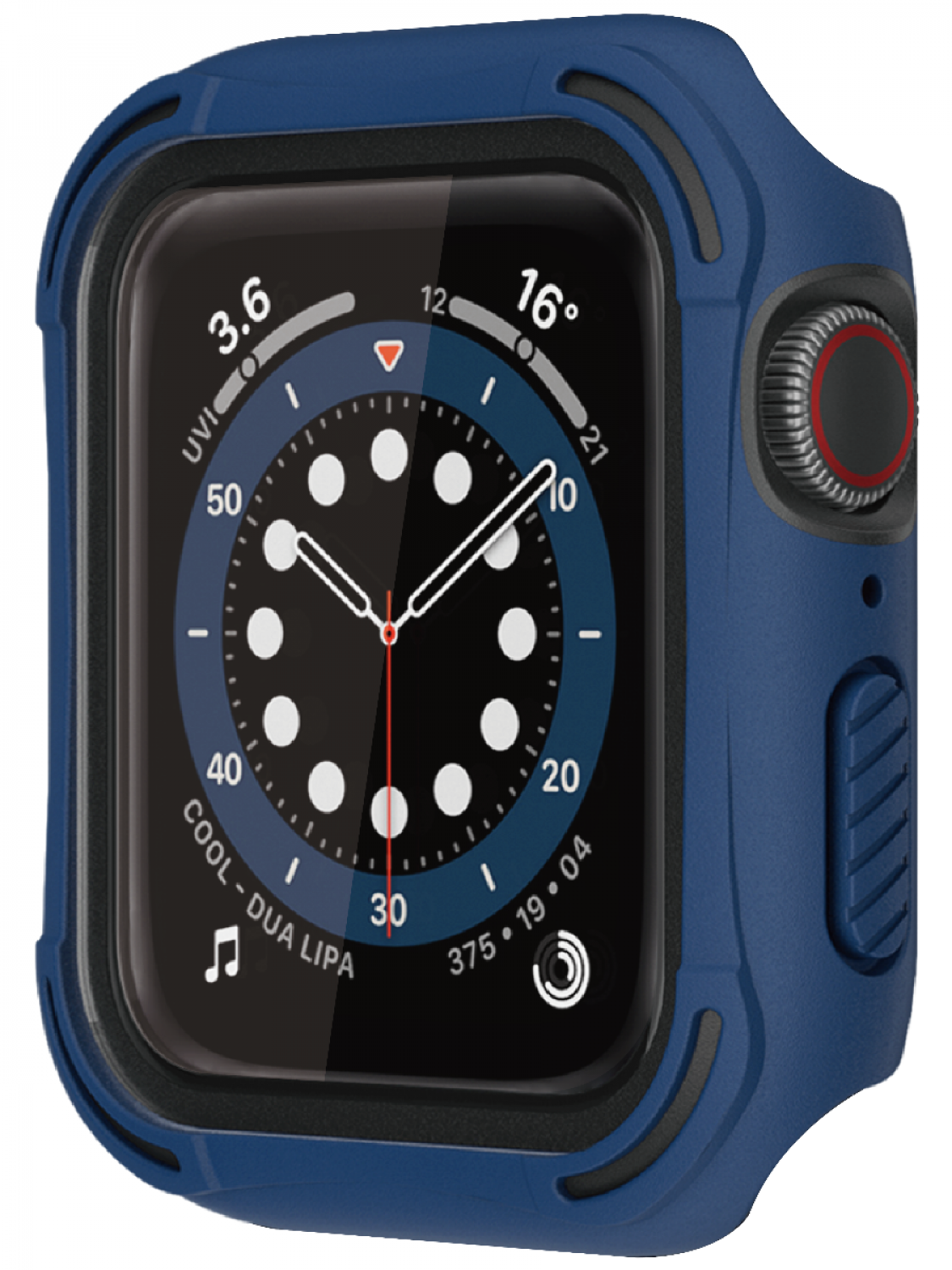 Защитное стекло для Apple Watch 44mm Amazingthing Impact Shield Pro Blue с бампером