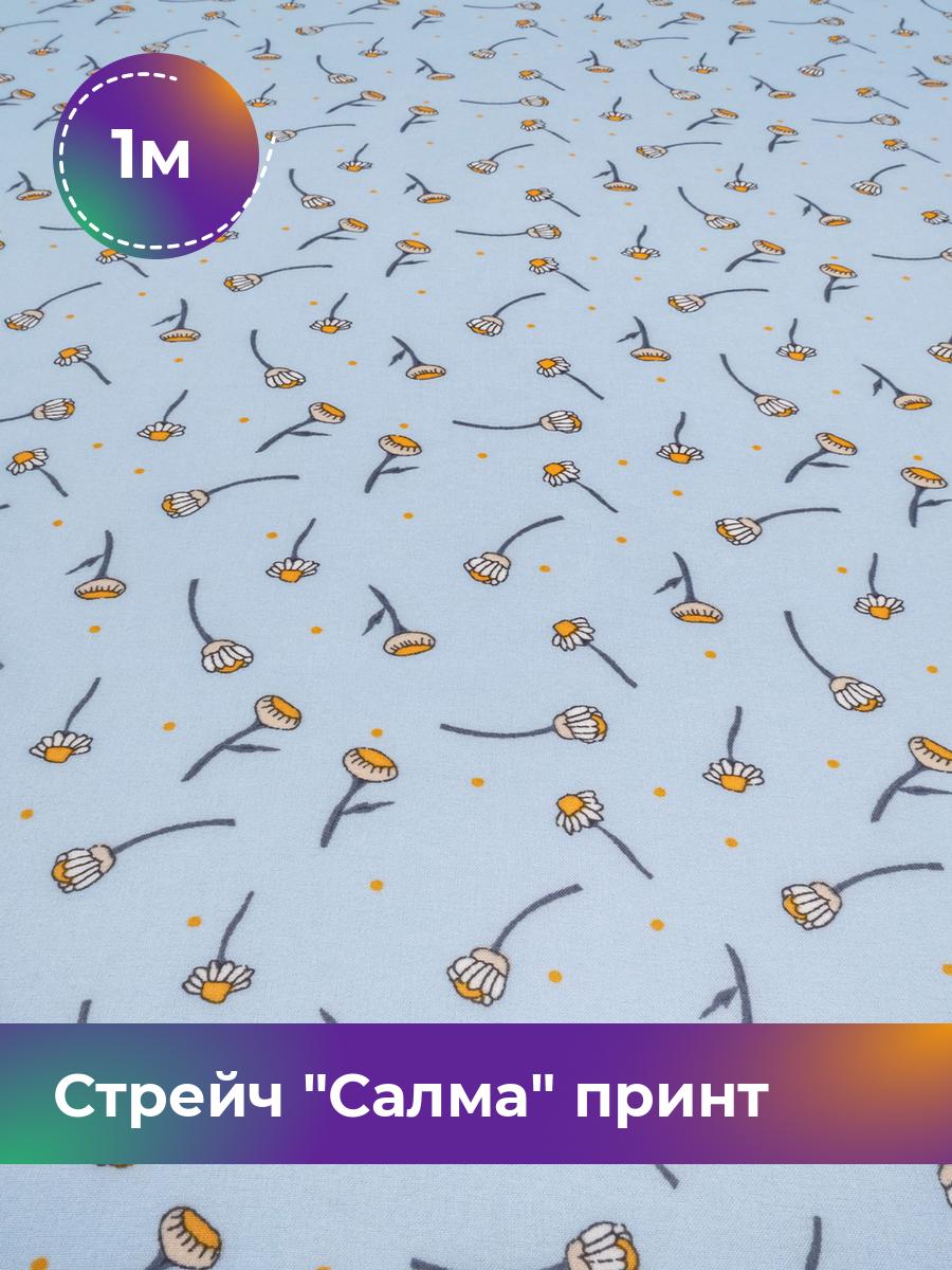 

Ткань Стрейч Салма принт Shilla, отрез 1 м * 150 см, мультиколор 016, Голубой, 17981074