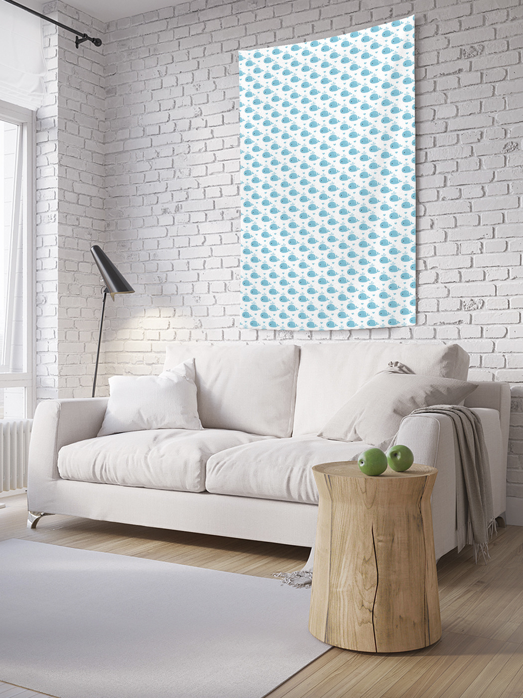 

Вертикальное фотопанно на стену JoyArty Киты наив 100x150 см, Киты наив