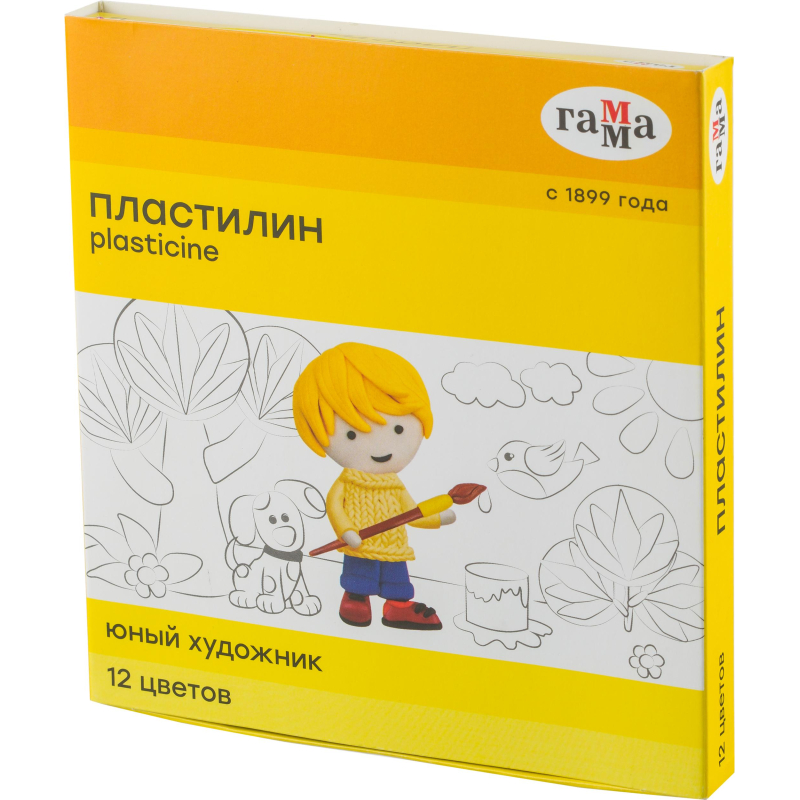 

Пластилин Гамма Юный художник 280045 12цв со стеком, Разноцветный