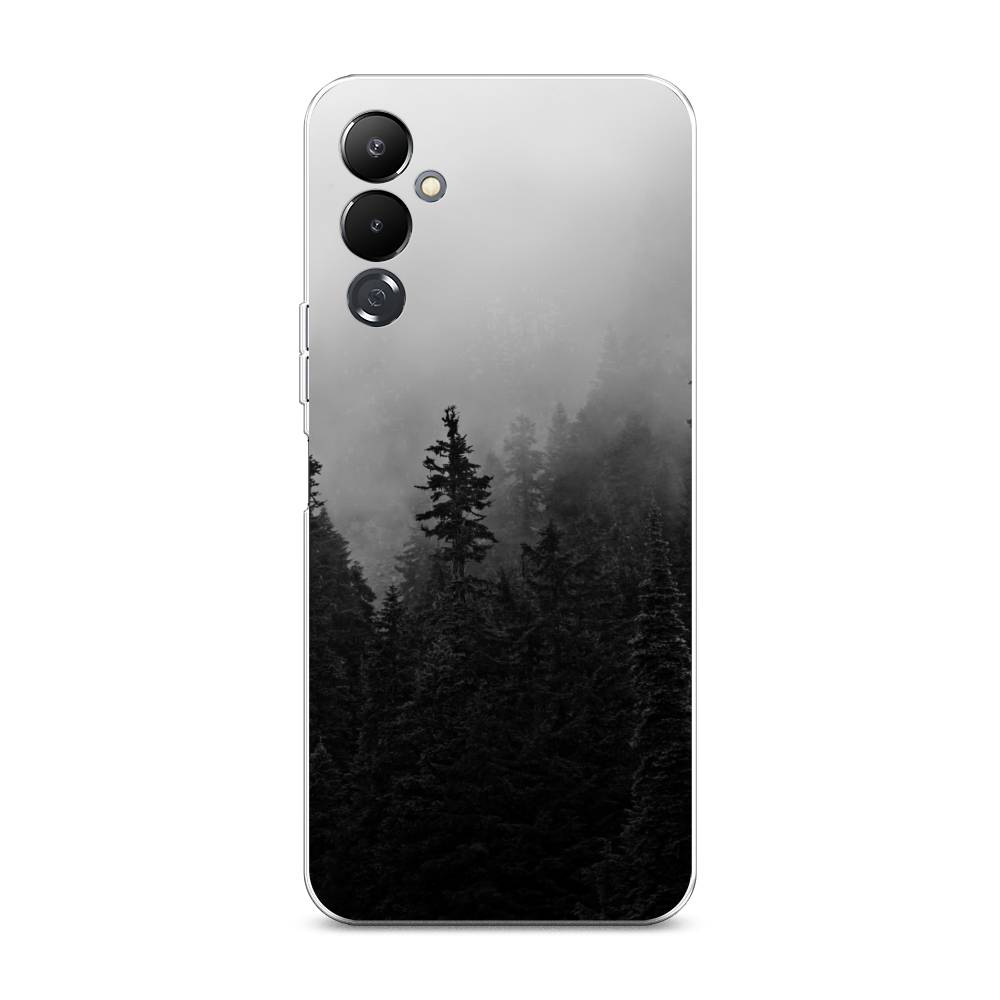 

Чехол на Tecno Pova 4 "Туманный лес", Серый;черный, 302550-2