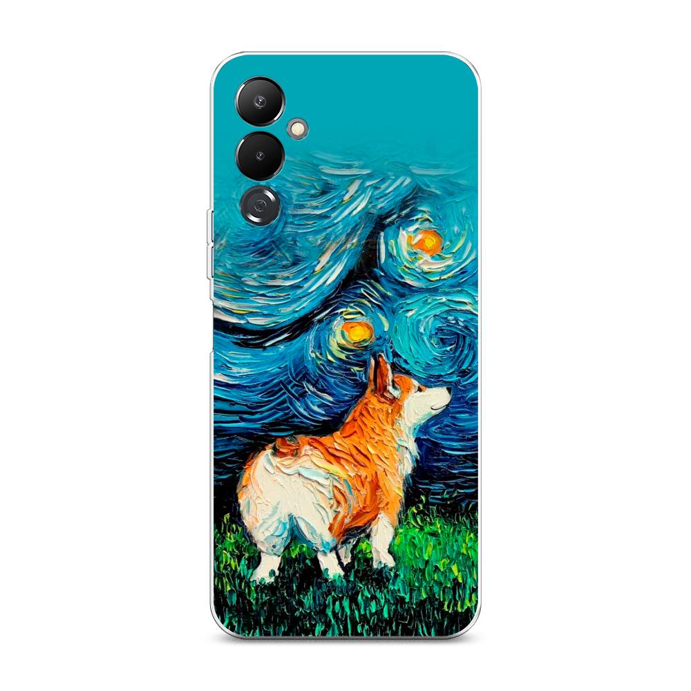 

Чехол на Tecno Pova 4 "Корги звёздная ночь", Коричневый;белый;зеленый, 302550-1