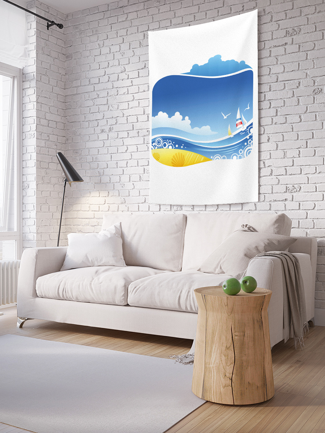 

Вертикальное фотопанно на стену JoyArty Арт на морском пляже 100x150 см, Арт на морском пляже