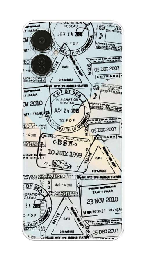 

Чехол на Tecno Camon 19 Neo "Visa stamps 2", Белый;черный;серый, 302350-2