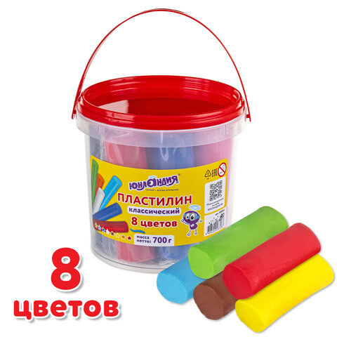 

Пластилин ЮНЛАНДИЯ 105862, комплект 2 шт, 8 цветов, 700 г, Разноцветный