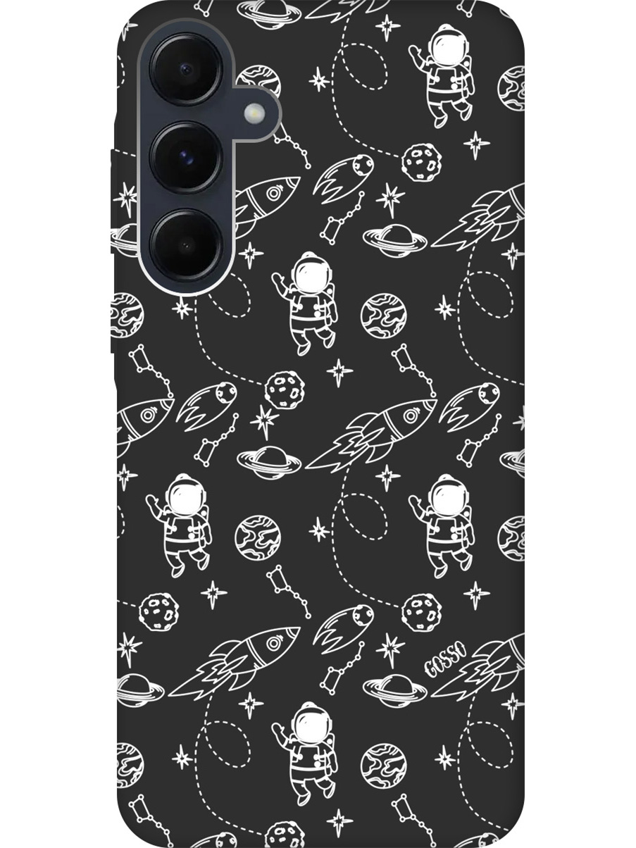 

Силиконовый чехол на Samsung Galaxy A35 с рисунком "Space W" Soft Touch черный, Черный;белый;серый, 20012131