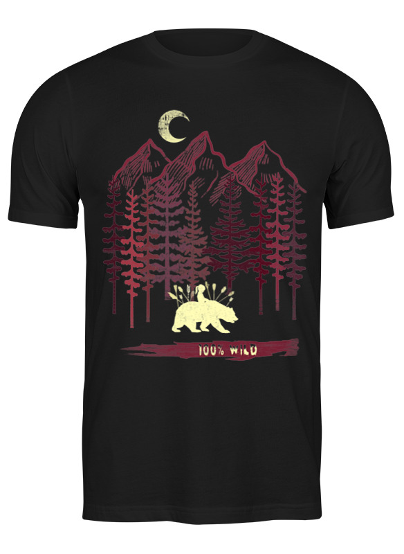 

Футболка мужская Printio Bear here черная XL, Черный, Bear here