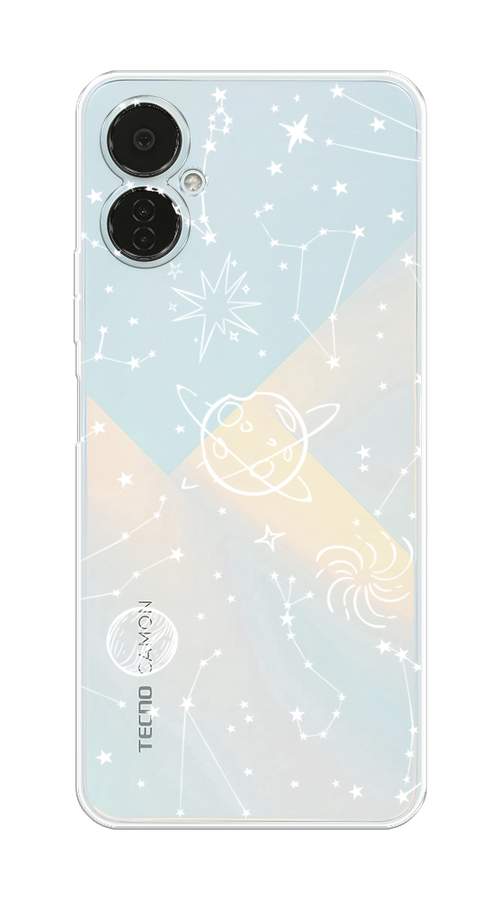 

Чехол на Tecno Camon 19 Neo "Планеты в космосе", Белый, 302350-2