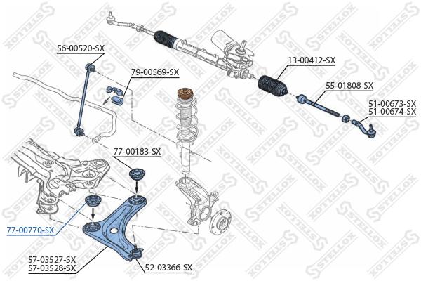 

Сайлентблок Stellox 7700770SX