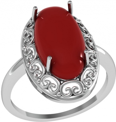 

Кольцо из серебра с кораллом р. 20,5 ПРИВОЛЖСКИЙ ЮВЕЛИР 261323-KR, 261323-KR