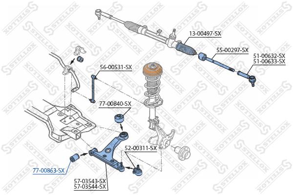 

Сайлентблок Stellox 7700863SX
