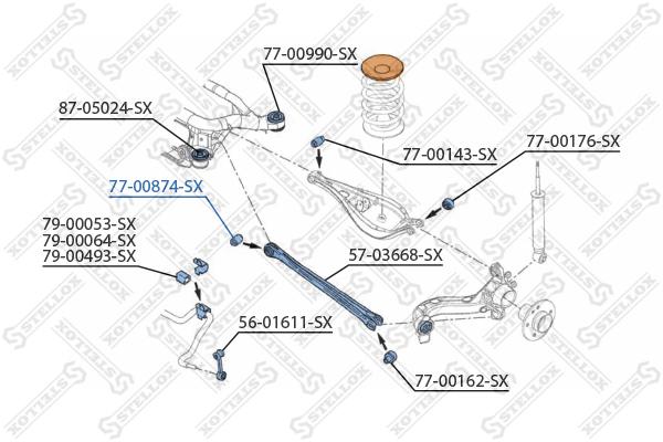 

Сайлентблок Stellox 7700874SX