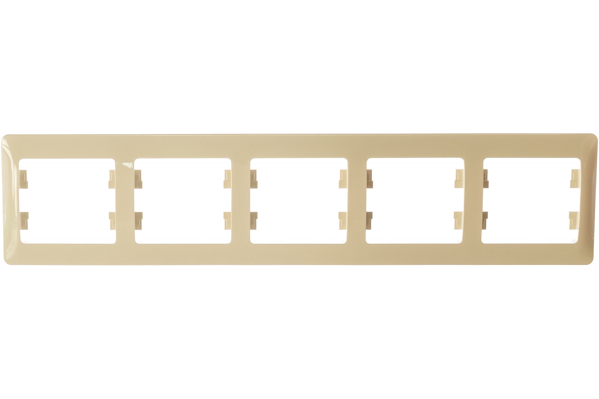 Рамка 5-ая, горизонтальная Glossa Schneider Electric, Бежевый (комплект из 4 шт) рамка на 5 постов schneider electric unica new nu201018