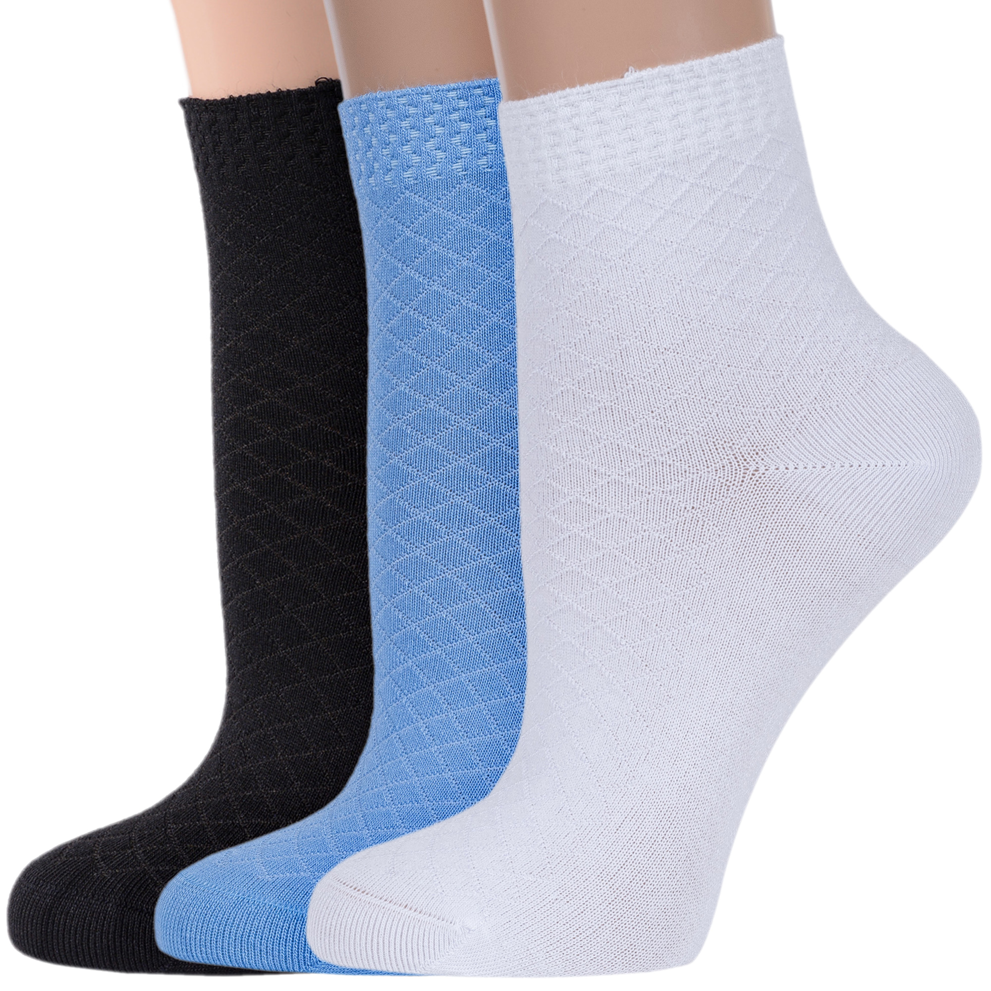 Комплект носков женских ХОХ 3-G-223 белых; голубых; черных 25