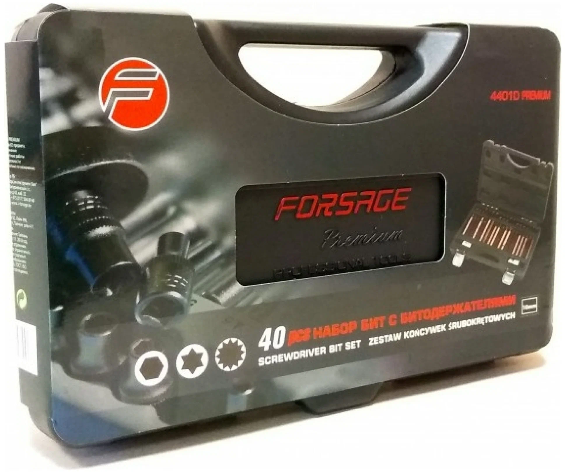 Forsage F-4401D Набор Бит С Битодержателями Premium , 40Пр. (10Мм)(75/30Мм: T20-T55,H4-H12
