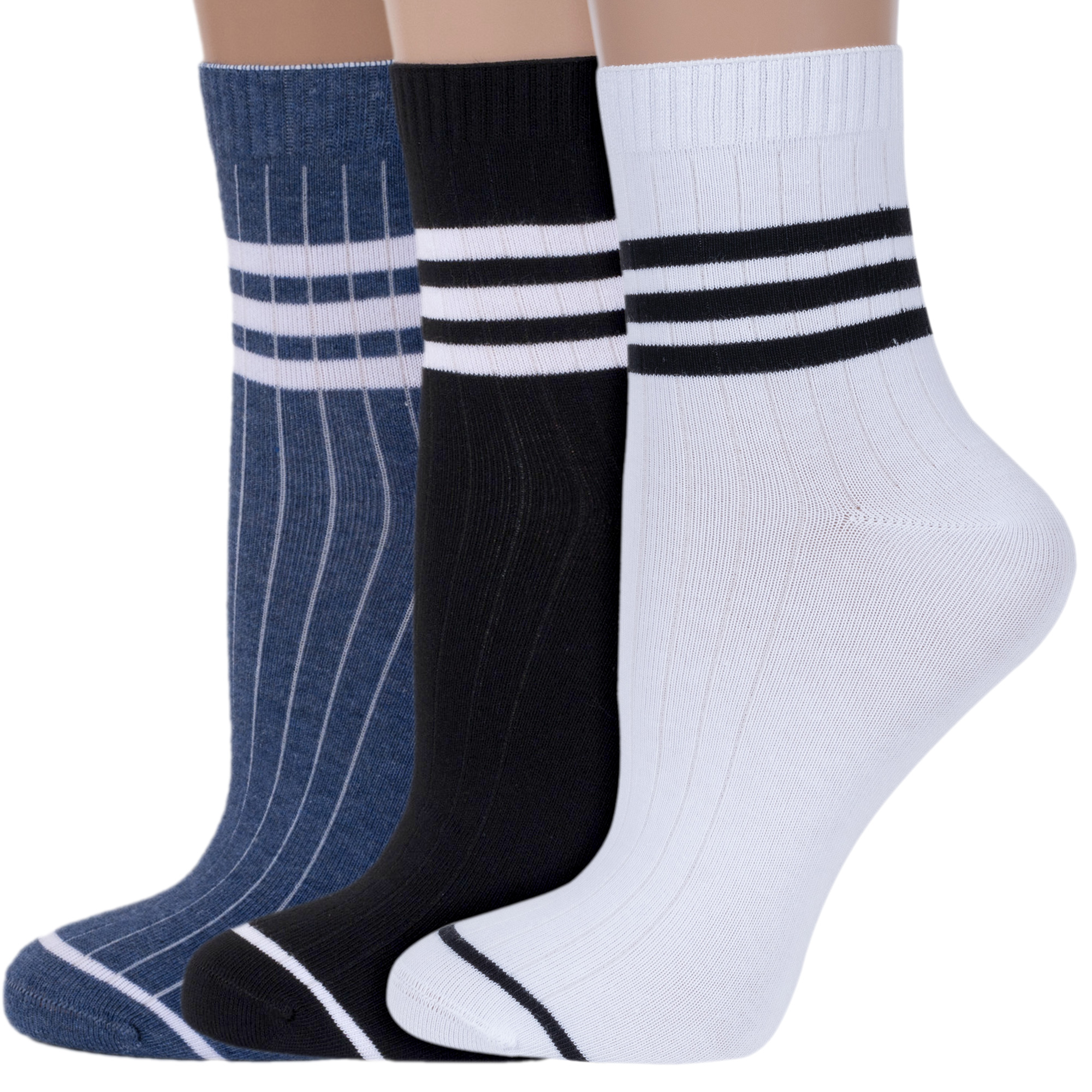 Комплект носков женских ХОХ 3-G-1407 черных; синих; белых 25