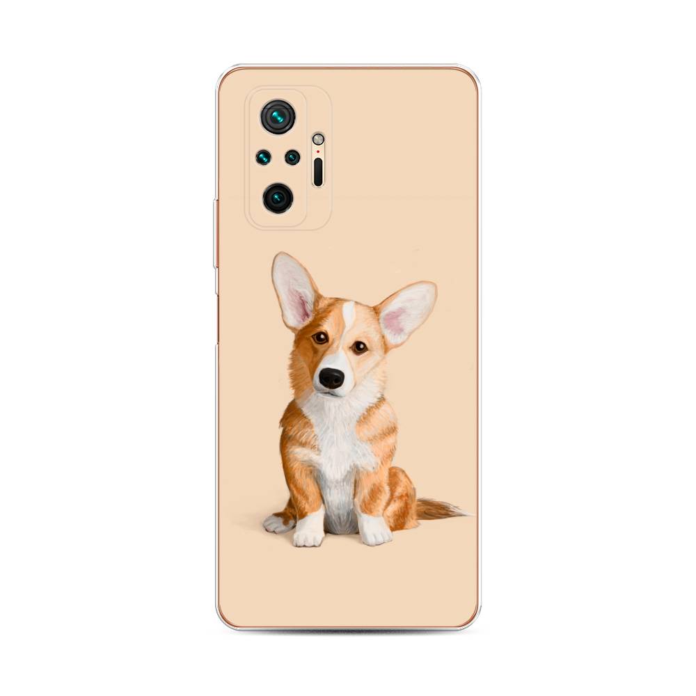 

Чехол на Xiaomi Redmi Note 10 Pro "Грустный Корги", Коричневый;бежевый, 310050-1