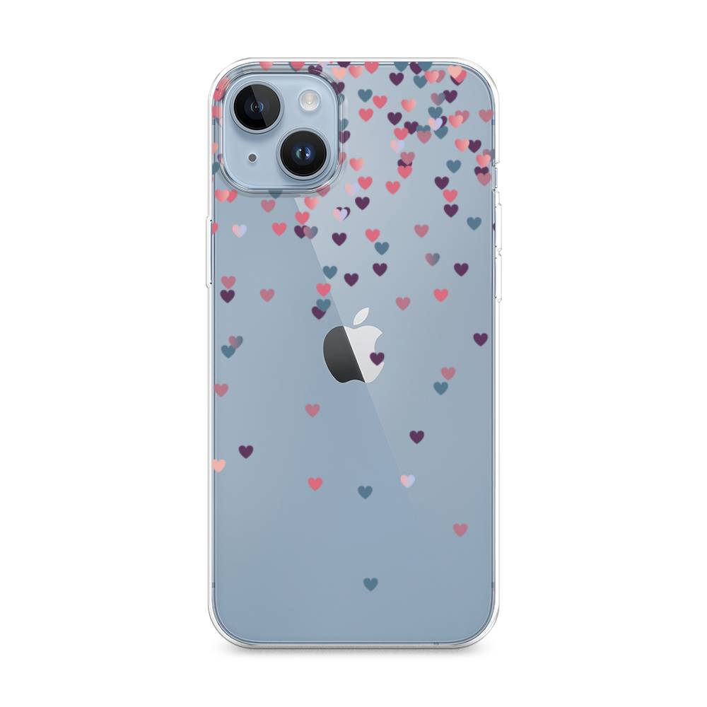 

Чехол на Apple iPhone 14 Plus "Посыпка сердечки", Розовый;фиолетовый, 15350-3