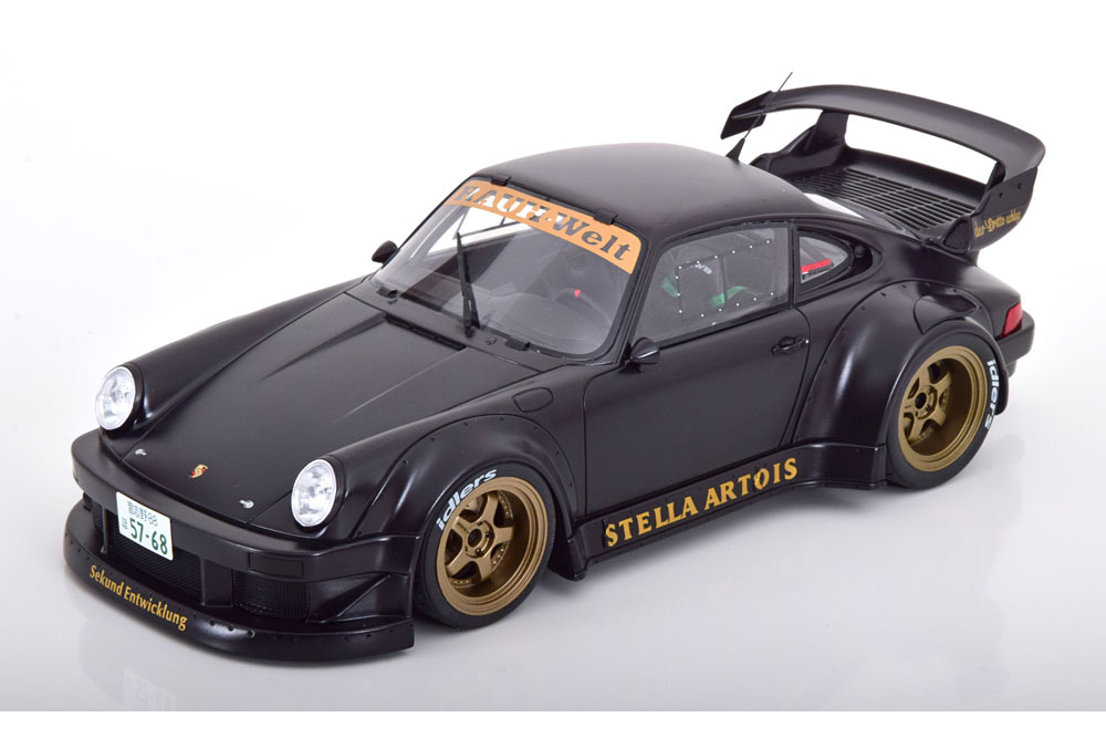 Модель коллекционная GT SPIRIT Porsche 930 rwb bodykit stella artois 2008 matt-black