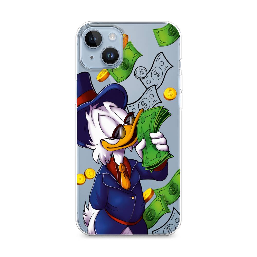 

Чехол на Apple iPhone 14 Plus "Scrooge McDuck with Money", Синий;зеленый;белый, 15350-6