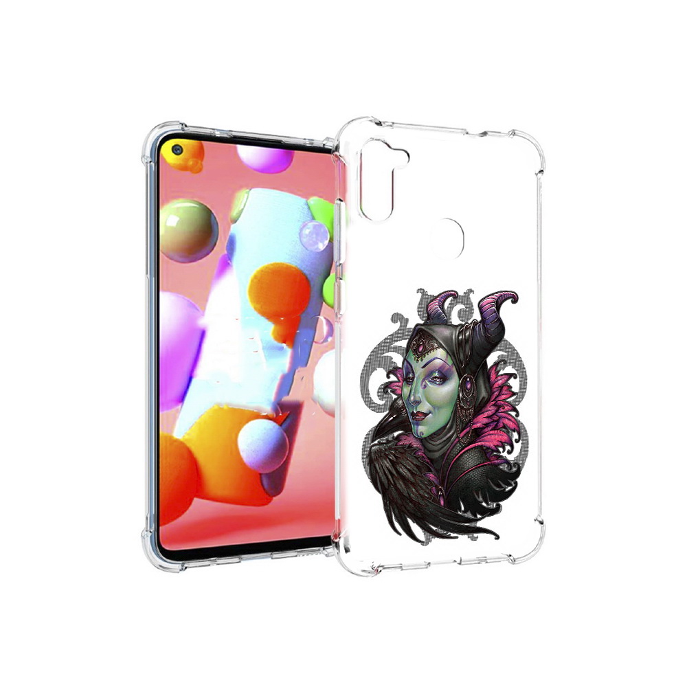 

Чехол MyPads Tocco для Samsung Galaxy M11 зеленая девушка с вороном (PT147121.487.357), Прозрачный, Tocco