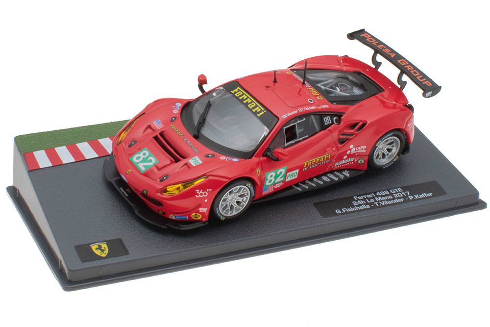 

Модель коллекционная ALTAYA Ferrari 488 gte #82 fisichella/vilander/kaffer le mans 2017, Красный