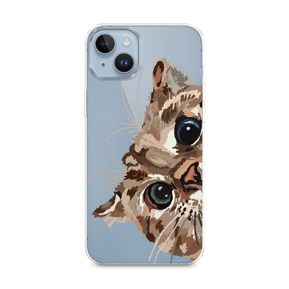 

Чехол на Apple iPhone 14 Plus "Любопытный кот", Коричневый;синий;черный, 15350-1