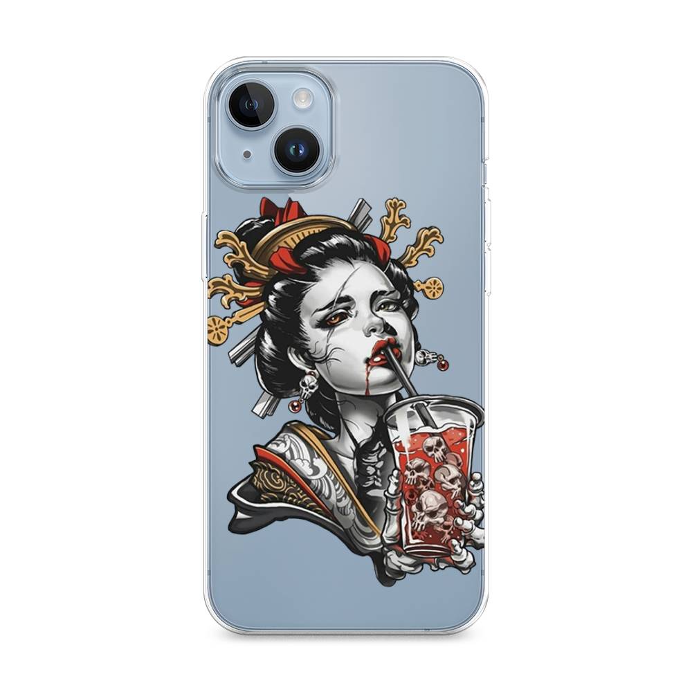 

Чехол для Apple iPhone 14 Plus "Опасная гейша", Красный;черный;серый, 15350-4