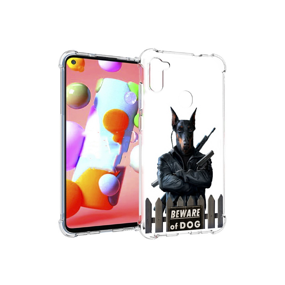 

Чехол MyPads Tocco для Samsung Galaxy M11 доберман (PT147121.487.332), Прозрачный, Tocco