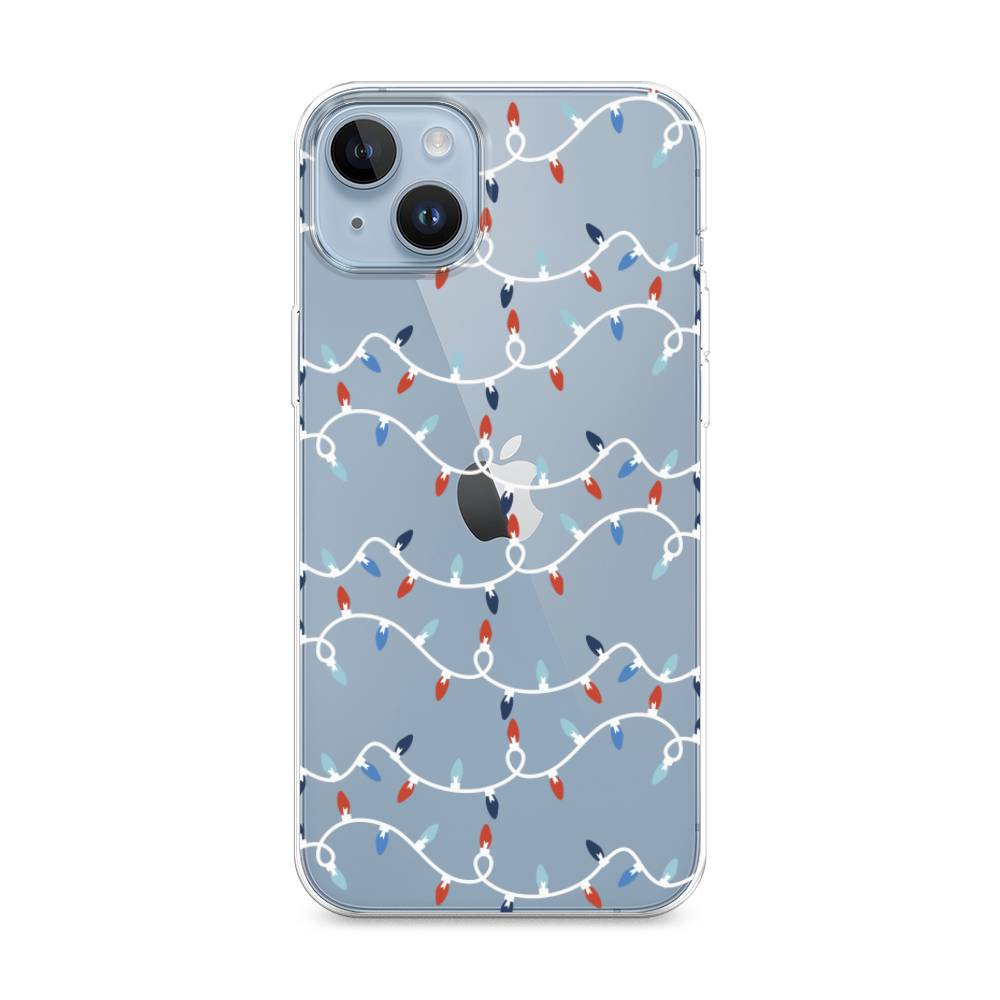 

Чехол на Apple iPhone 14 Plus "Разноцветная гирлянда", Белый;красный;синий, 15350-5