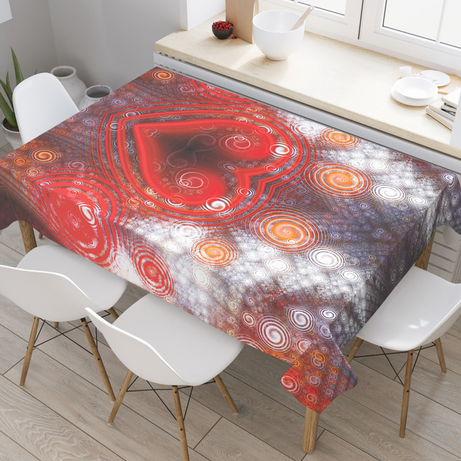 

Скатерть прямоугольная JoyArty "Таинственные узоры" из оксфорда, 120x145 см, Красный, Таинственные узоры