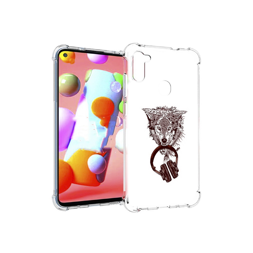 

Чехол MyPads Tocco для Samsung Galaxy M11 дикий волк (PT147121.487.325), Прозрачный, Tocco