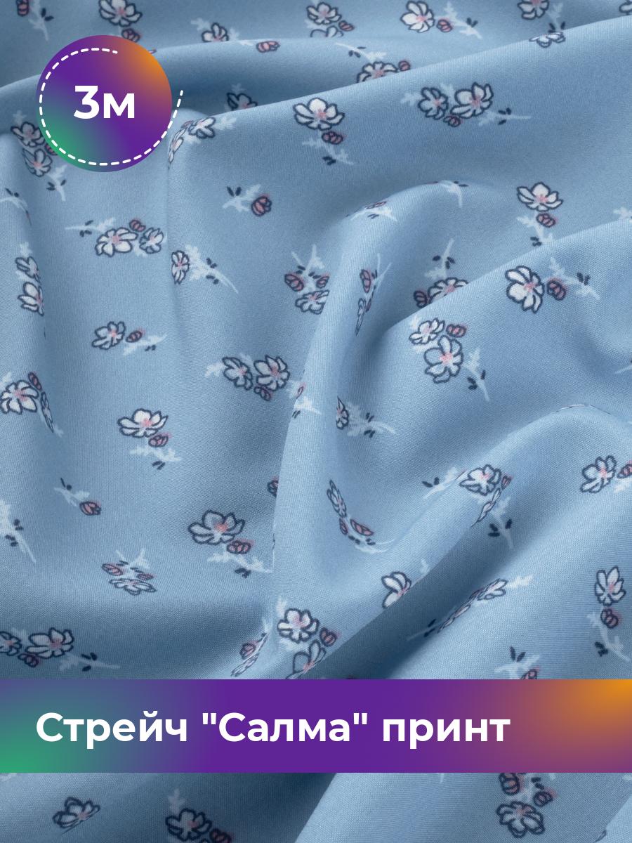 

Ткань Стрейч Салма принт Shilla, отрез 3 м * 150 см, мультиколор 025, Голубой, 17972371
