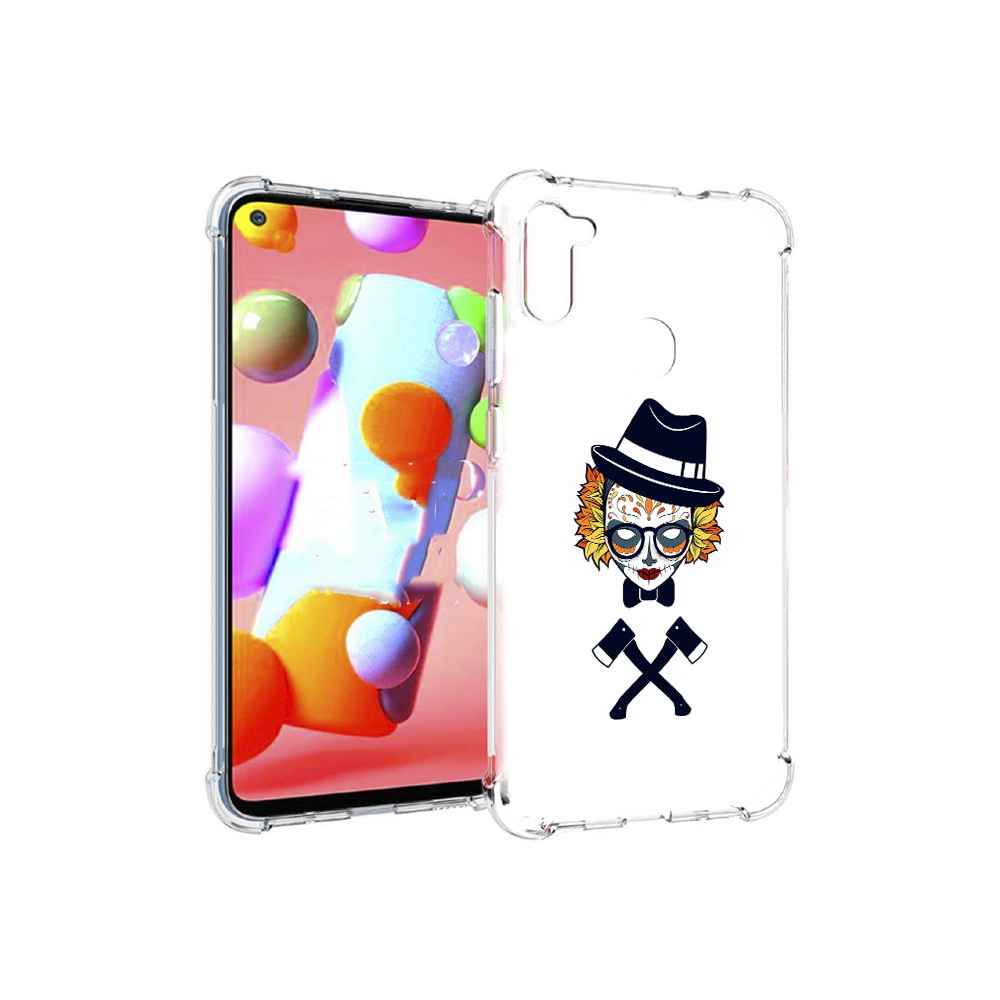 Чехол MyPads Tocco для Samsung Galaxy M11 девушка в маске с топорами рисунок