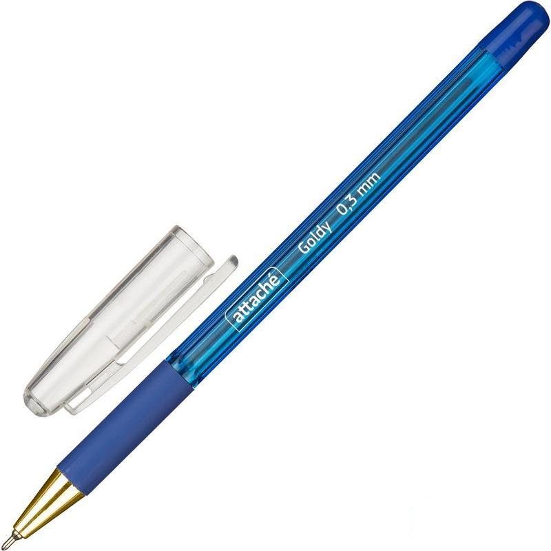 

Ручка шариковая Attache Goldy (0.3мм, синий цвет чернил) 12шт.