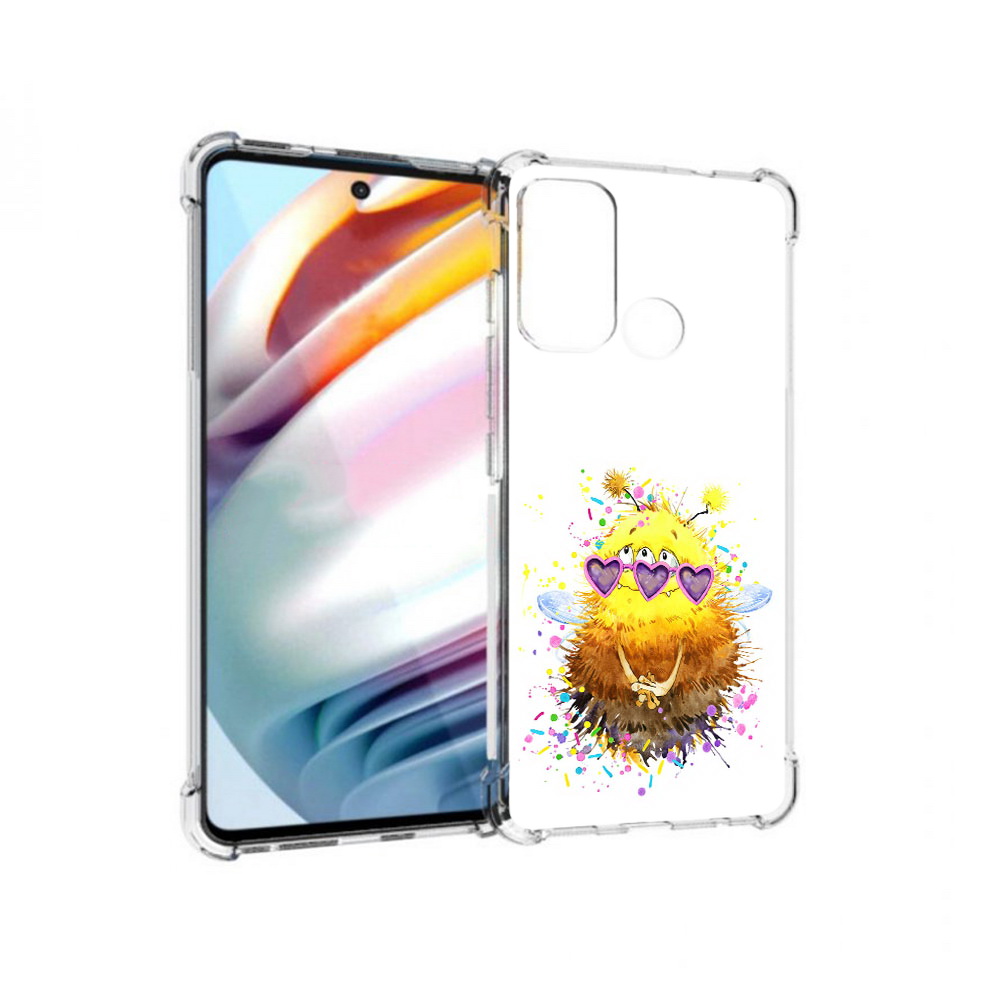 

Чехол MyPads Tocco для Motorola Moto G60 Пушитый шмель (PT227068.360.143), Прозрачный, Tocco
