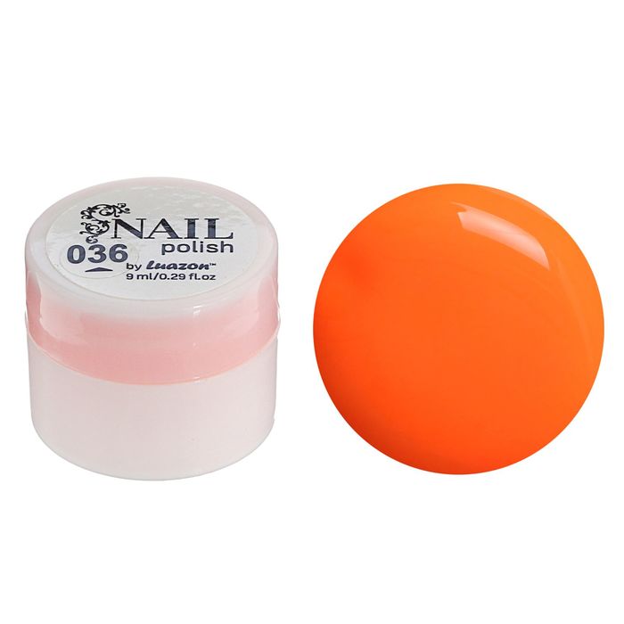 Купить Гель-краска для ногтей трёхфазный LED/UV, 8мл, цвет 36 неоновый оранжевый 1442931, Luazon