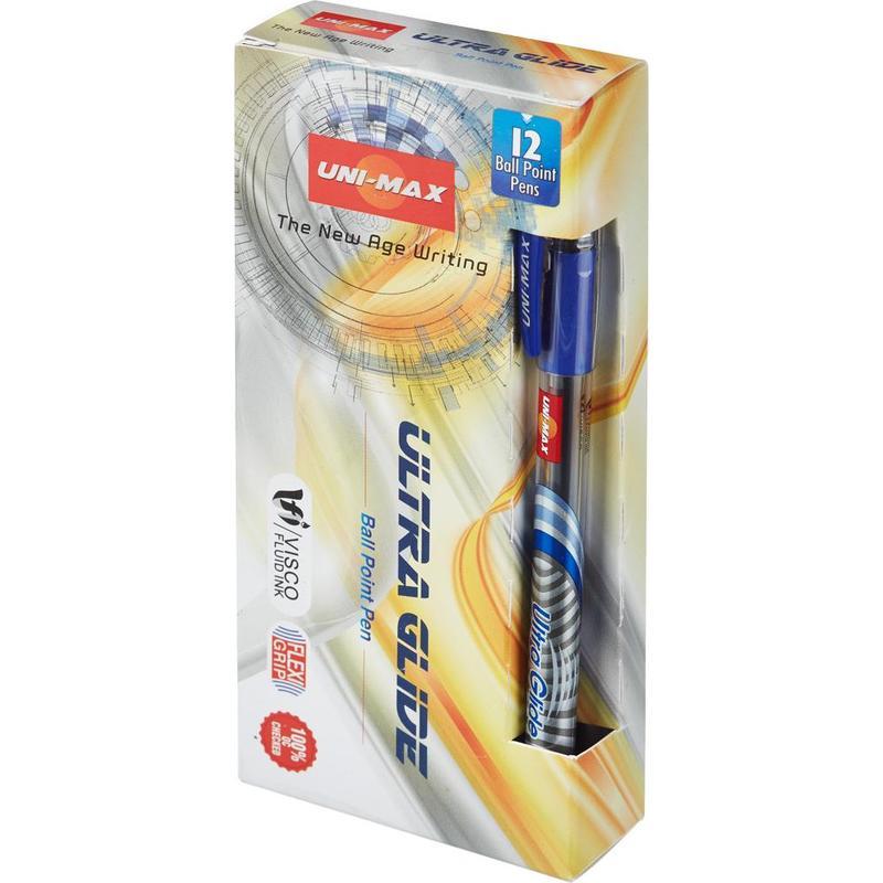 

Ручка шариковая Unimax Ultra Glide (0.8мм, синий цвет чернил, масляная основа) 12шт.