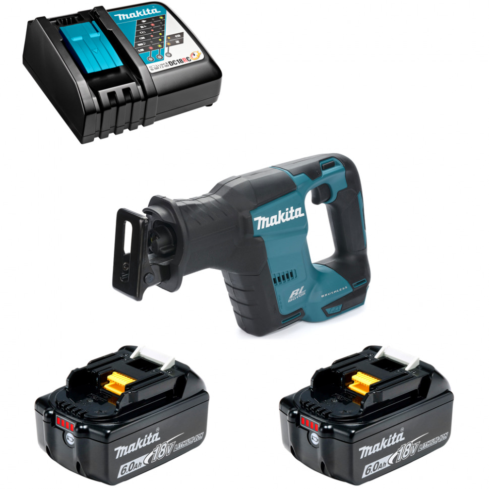

Пила сабельная аккумуляторная Makita DJR188RG2 255мм 18В Li-Ion 2x6Ач, з/у, DJR188RG2