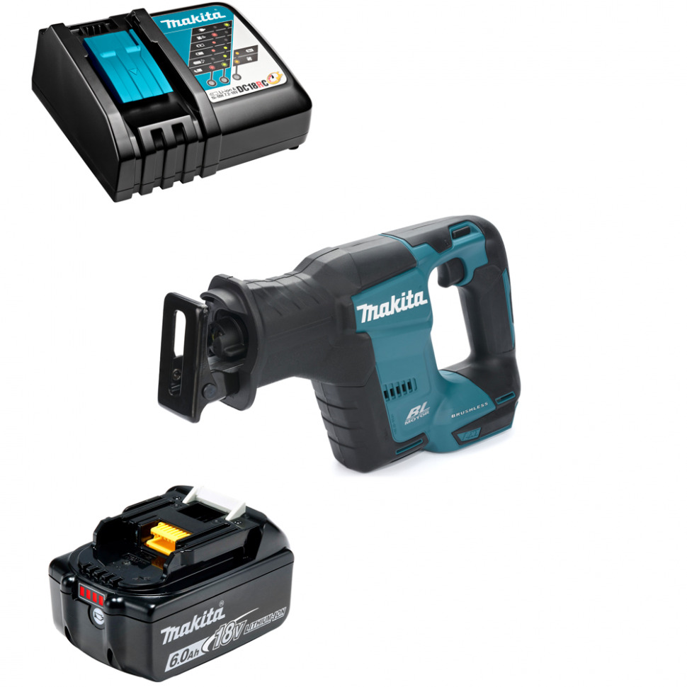 

Пила сабельная аккумуляторная Makita DJR188RG 255мм 18В Li-Ion 1x6Ач, з/у, DJR188RG