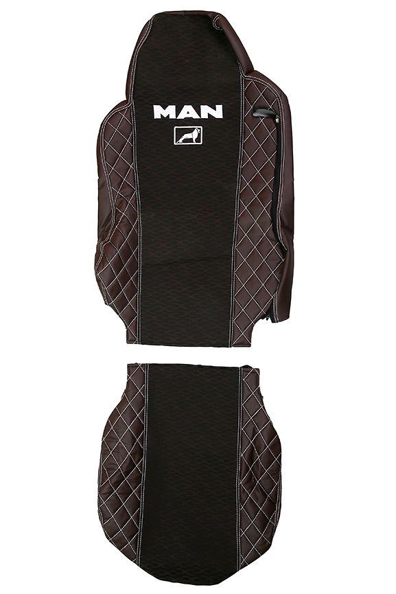 

Чехлы на сиденья MAN TG(A, X, S, M, L) коричневая кожа и иксы, Коричневый