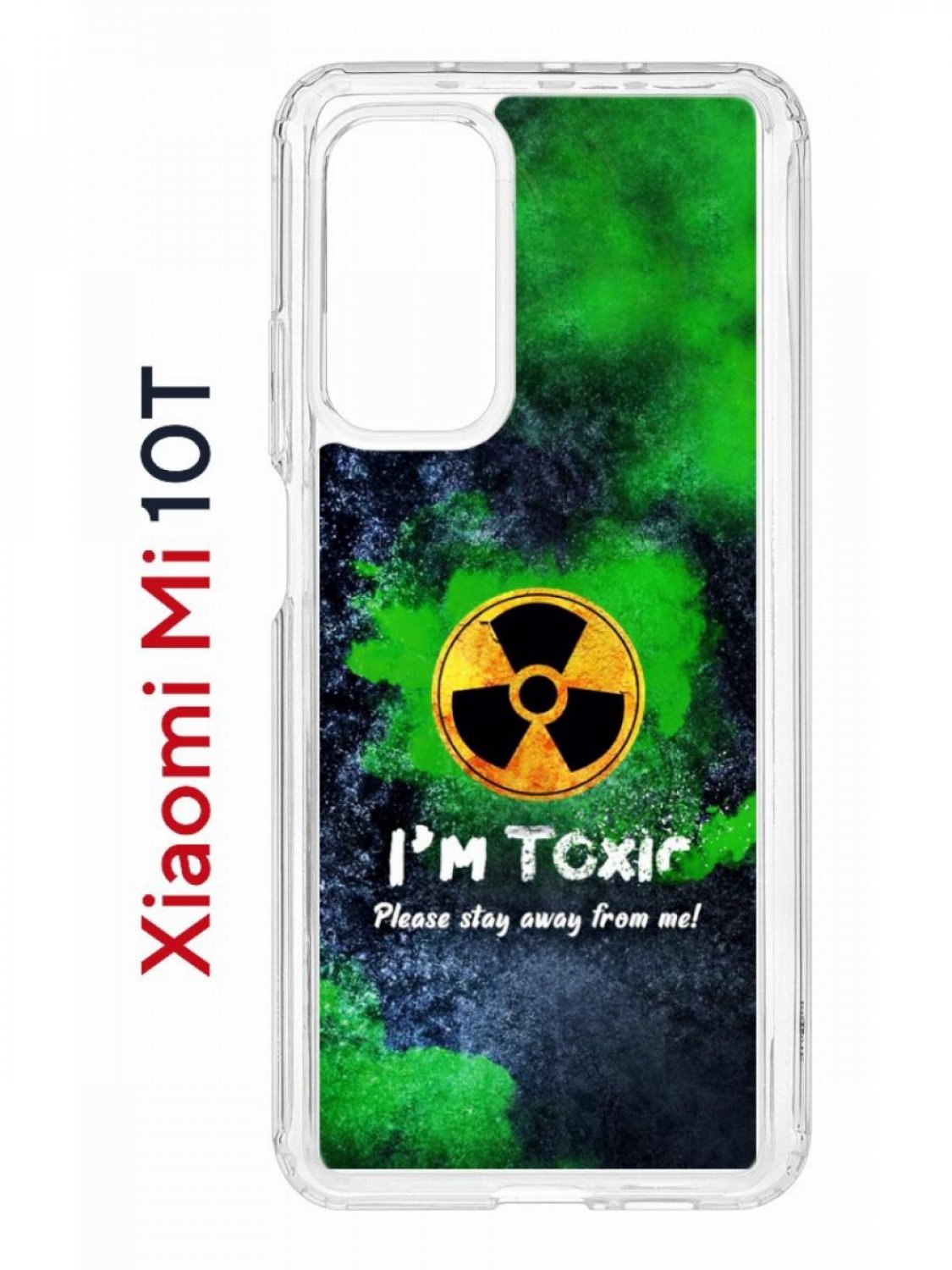 фото Чехол на xiaomi mi 10t/mi 10t pro kruche print toxic,противоударный бампер с принтом кruче