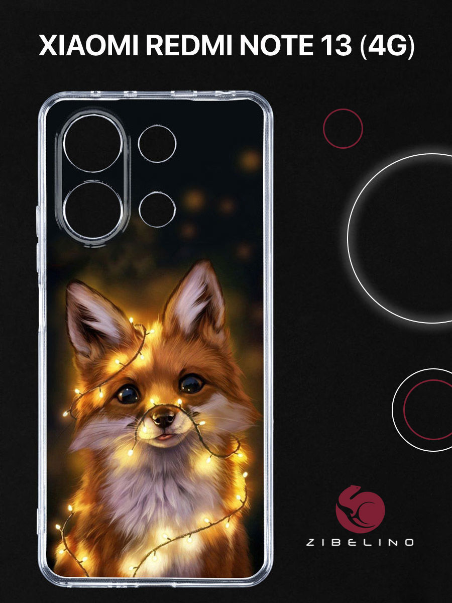 

Чехол Для Xiaomi Redmi Note 13 (4G) Прозрачный С Рисунком, С Принтом Лиса Огни, ZUTCP-XIA-NOT13-4G