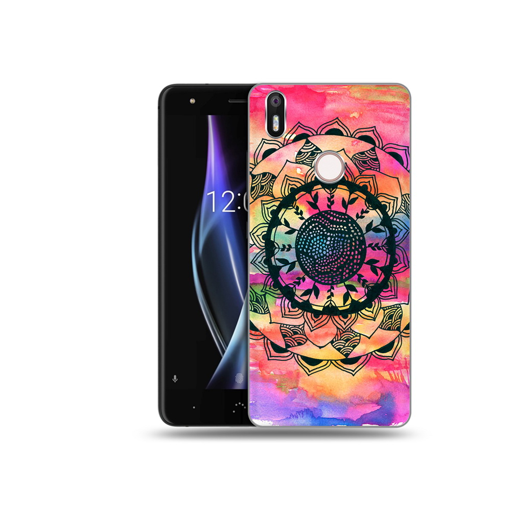 

Чехол MyPads Tocco для BQ Aquaris X яркая абстракция круглый цветок, Прозрачный, Tocco