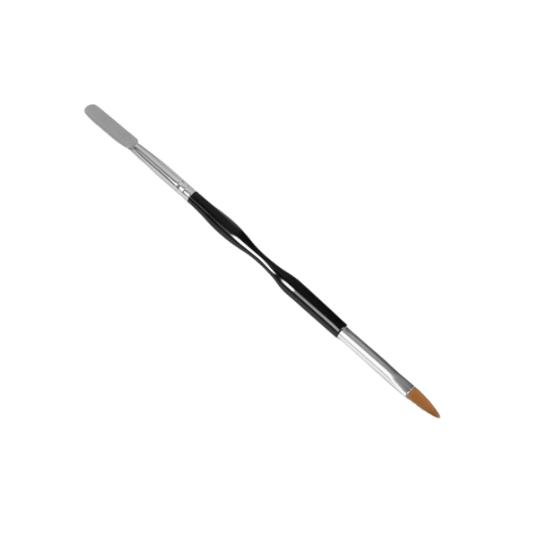Кисть-шпатель для акрил-геля, заострённая, 21 см, ворс 7 x 17 мм, цвет чёрный 4562363