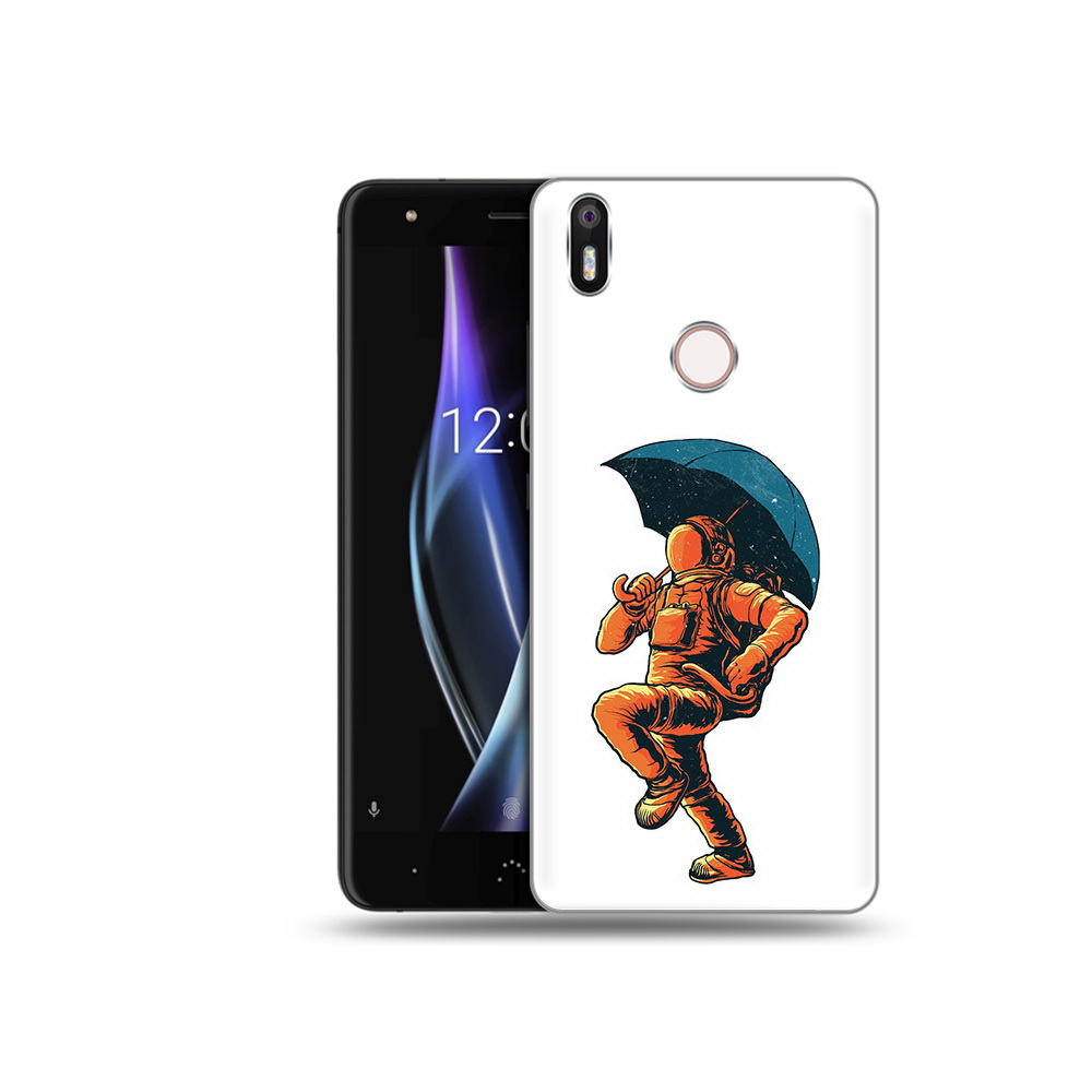 

Чехол MyPads Tocco для BQ Aquaris X шагающий космонавт с зонтом, Прозрачный, Tocco